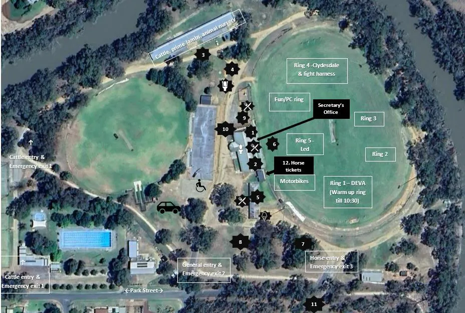 Aerial map of Nathalia Showgrounds for 2025